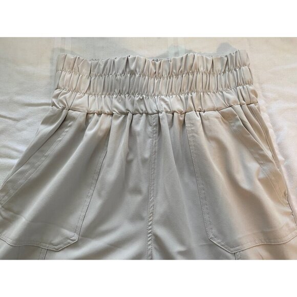 New In Women's High-Waisted Elastic Cuff Jogger Pants Size L Beige Casual - Picture 5 of 13